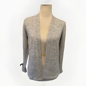 Loft Gray‎ XS Open Front Long Sleeve Cardigan Knit Sweater Pockets